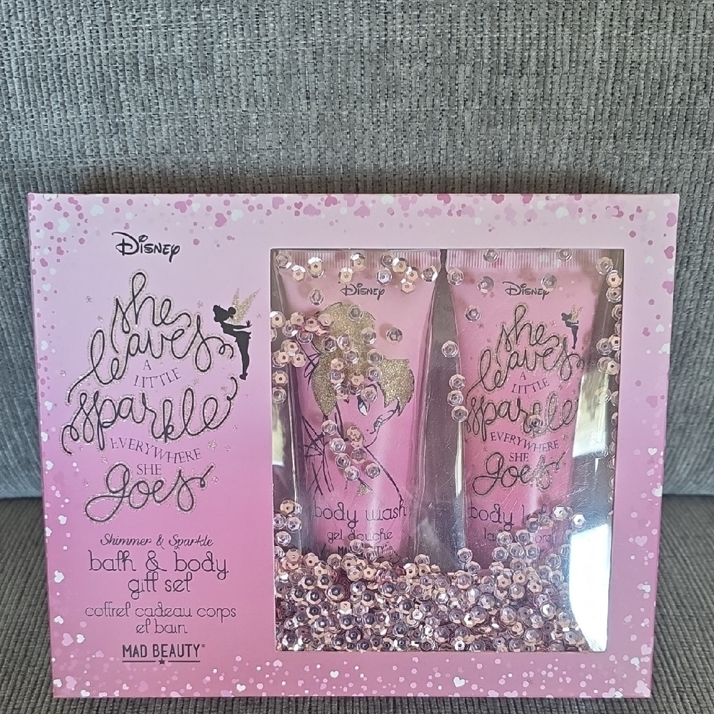 MAD Beauty & Disney Pink Shimmer & Sparkle Bath & Body Gift Set, New